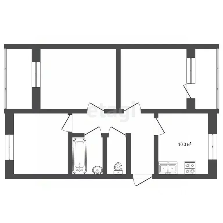 3-к кв. Ставропольский край, Ессентуки Кисловодская ул. (72.3 м) - Фото 1