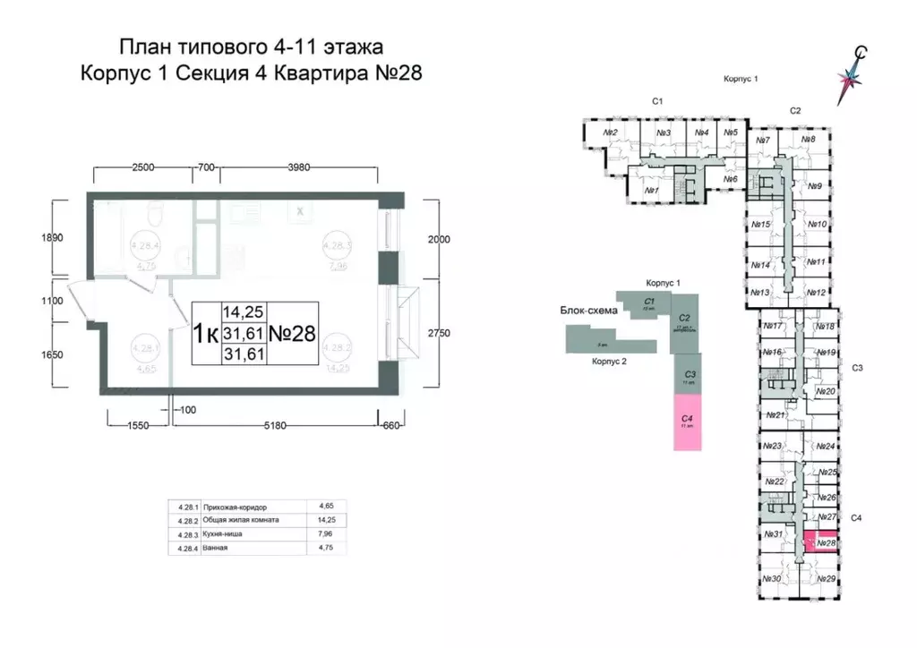 Студия Московская область, Наро-Фоминск ул. Курзенкова, 12 (31.61 м) - Фото 0