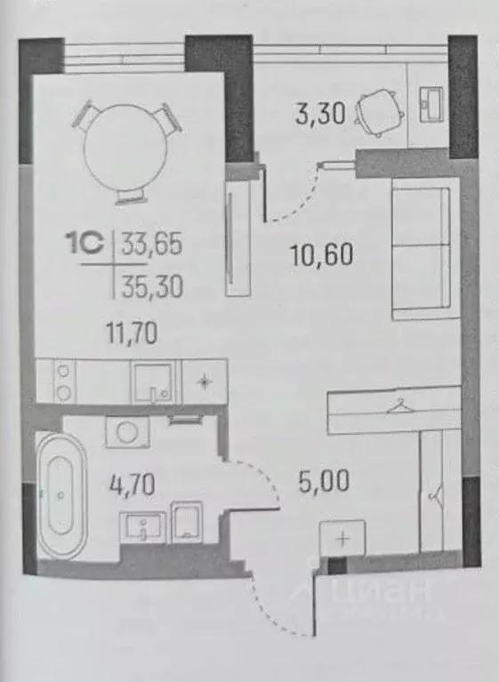 Свободной планировки кв. Свердловская область, Екатеринбург А Плюс ... - Фото 1