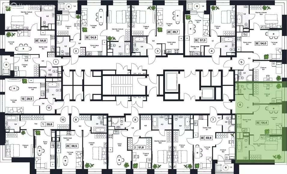 2-комнатная квартира: Пушкино, ЖК Пушкино Град (54.3 м) - Фото 1