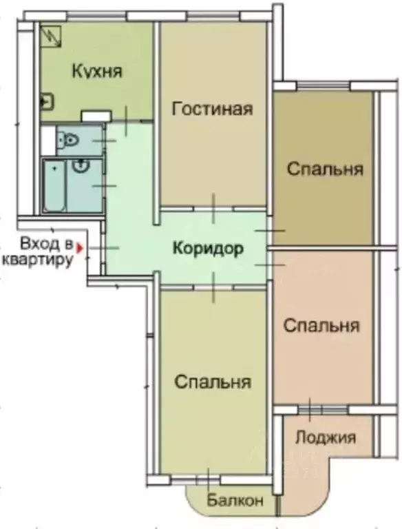 4-к кв. Московская область, Мытищи ул. Сукромка, 26 (92.4 м) - Фото 2