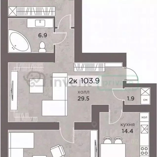 2-к кв. Калининградская область, Калининград ул. Богдана Хмельницкого, ... - Фото 2