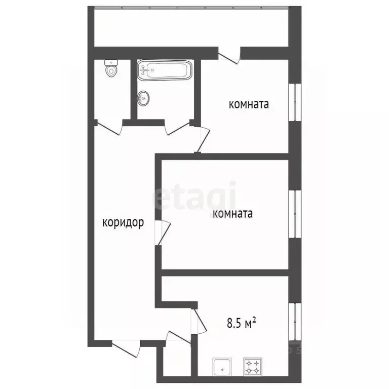2-к кв. Ростовская область, Аксай ул. Вартанова, 22 (47.5 м) - Фото 2