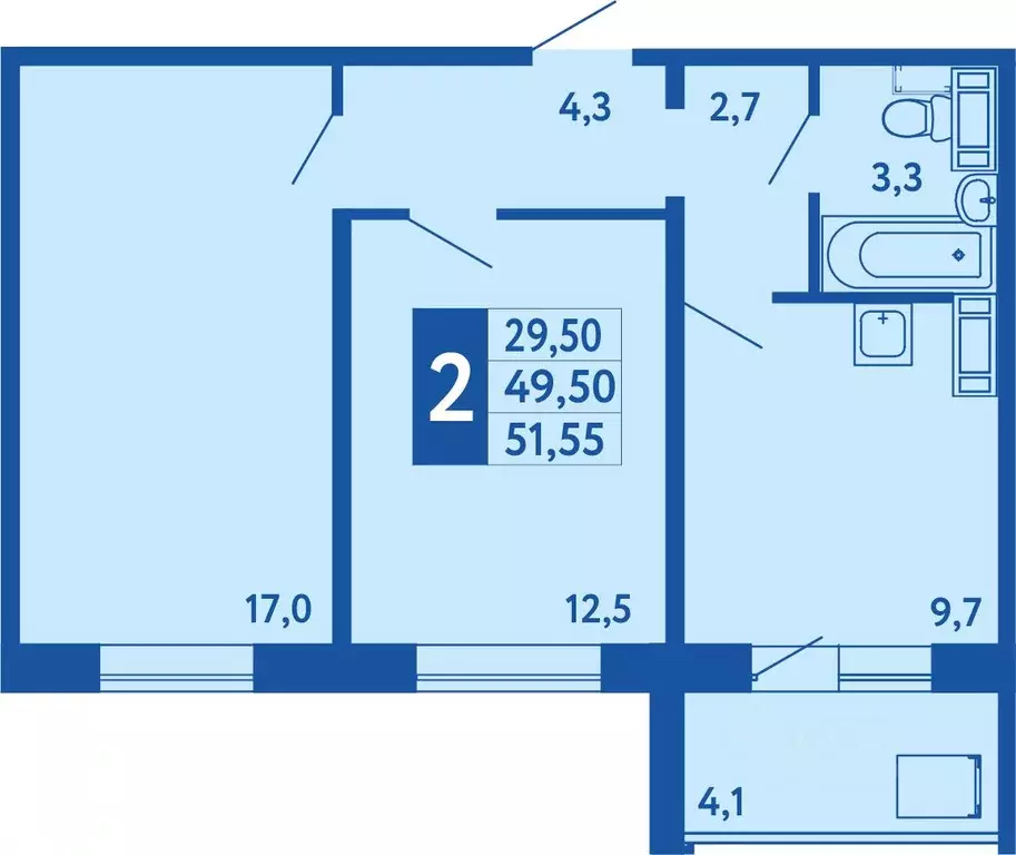 2-к кв. Башкортостан, Уфа Дема жилрайон, Новая Дема жилой комплекс ... - Фото 1