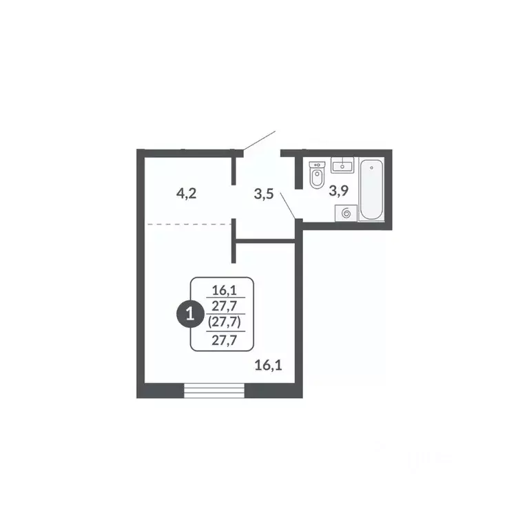 Студия Кировская область, Киров Московская ул., 209 (27.7 м) - Фото 1