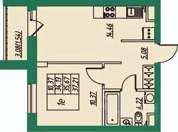 1-к кв. Владимирская область, Владимир пос. Заклязьменский, Заречье ... - Фото 1