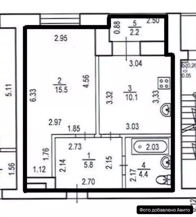 1-к кв. Башкортостан, Уфа ул. Геологов, 53 (35.0 м) - Фото 1