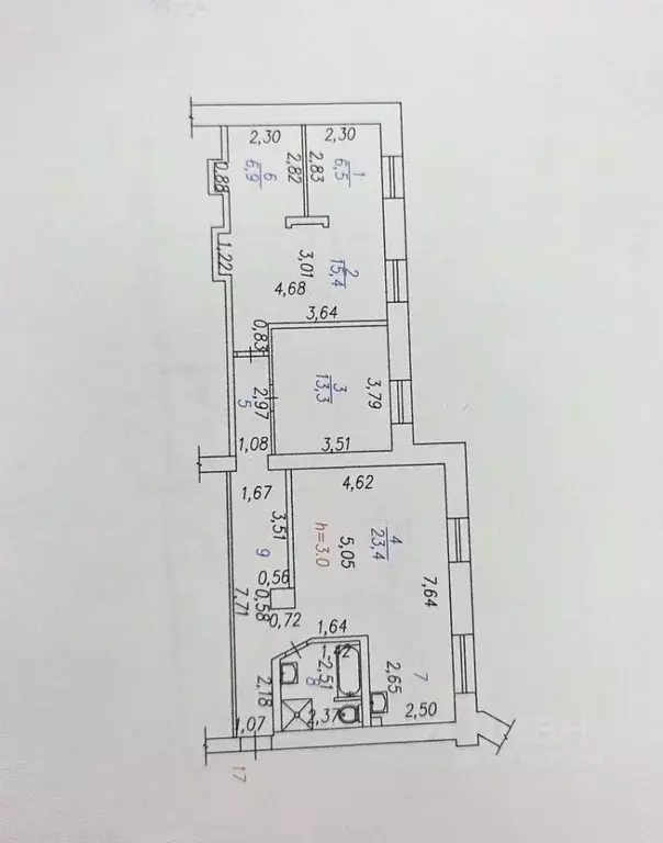 4-к кв. Кемеровская область, Новокузнецк просп. Металлургов, 4 (93.0 ... - Фото 2