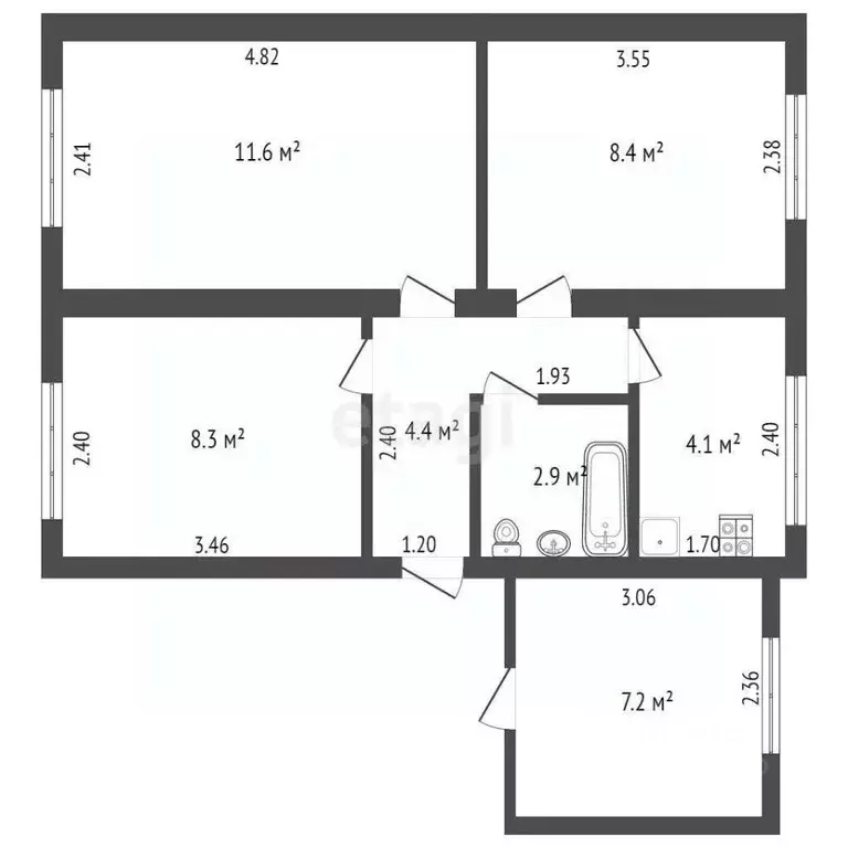 3-к кв. Крым, Судак ул. Приморская, 32А (43.3 м) - Фото 1
