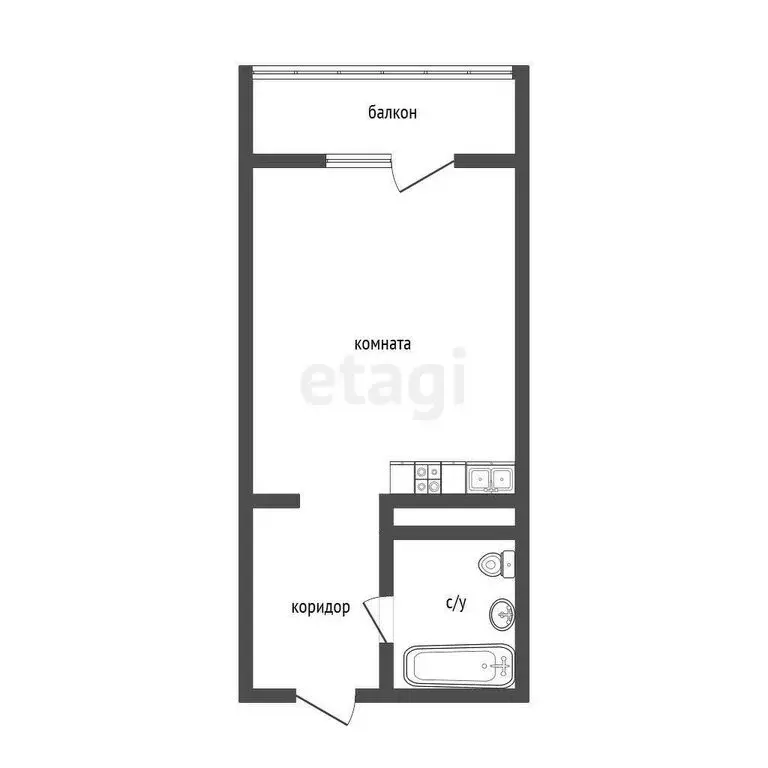 Квартира-студия: Иркутск, улица Баумана, 269 (29 м) - Фото 0
