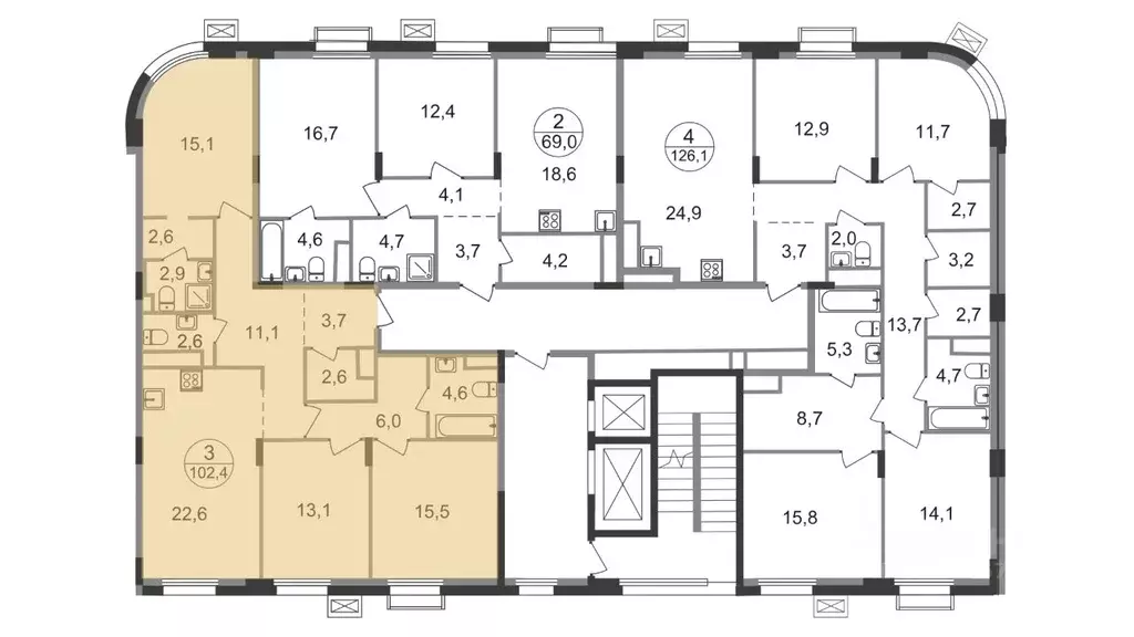 3-к кв. Московская область, Одинцовский городской округ, Заречье пгт ... - Фото 2