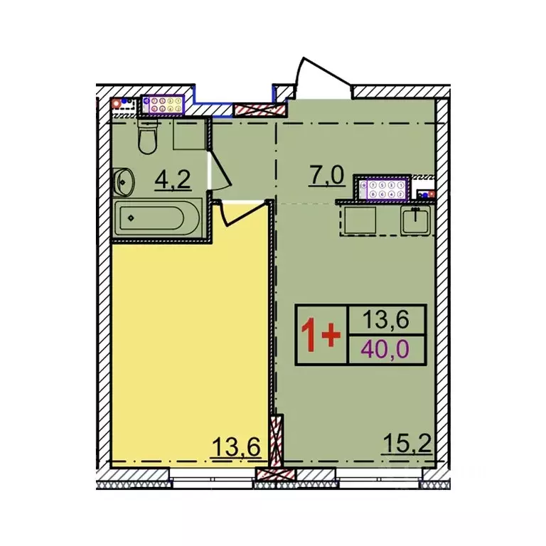1-к кв. Нижегородская область, Нижний Новгород Квартет жилой комплекс ... - Фото 1