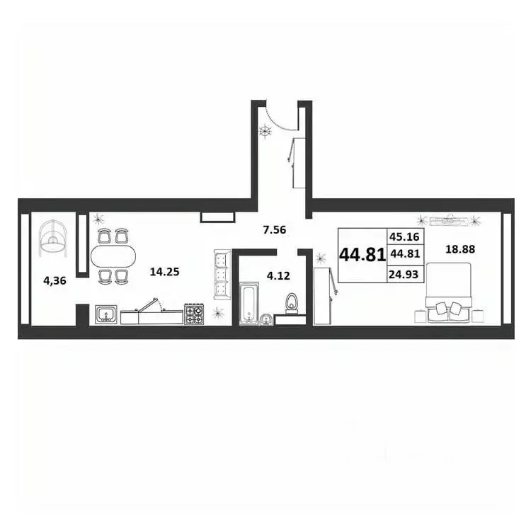 1-к кв. Новгородская область, Великий Новгород ул. Якова Павлова, 15 ... - Фото 1