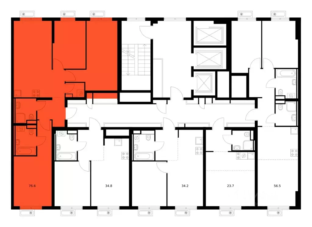 3-к кв. Москва Митинский Лес жилой комплекс, к14 (76.6 м) - Фото 2
