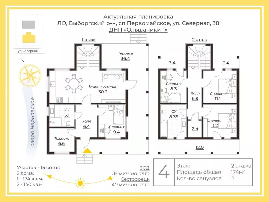 Дом в Ленинградская область, Выборгский район, Первомайское с/пос, ... - Фото 2
