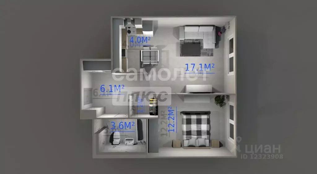 2-к кв. Москва Верейская 41 жилой комплекс (44.1 м) - Фото 1