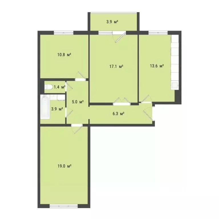 3-к кв. Омская область, Омск Заозерный мкр, ул. Сергея Тюленина, 4 ... - Фото 1