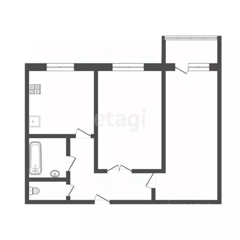 2-к кв. Архангельская область, Архангельск Воскресенская ул., 95 (46.4 ... - Фото 2