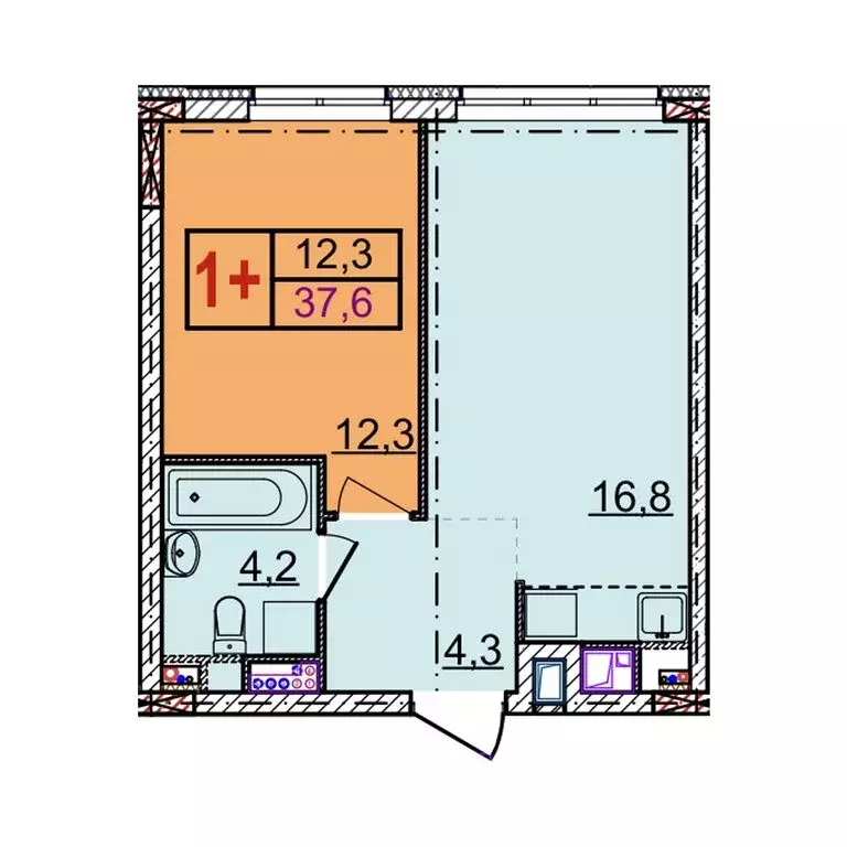 1-комнатная квартира: Нижний Новгород, Артельная улица, 15к3 (37.6 м) - Фото 1