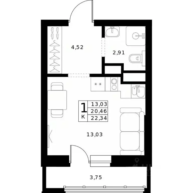 Студия Нижегородская область, Нижний Новгород Ленгородок мкр, Мед ... - Фото 1