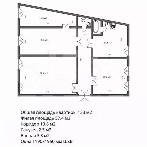 4-к кв. Санкт-Петербург наб. Реки Мойки, 82 (133.0 м) - Фото 2