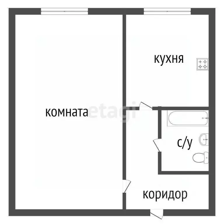 1-к кв. Курганская область, Курган ул. Томина, 105 (29.9 м) - Фото 2