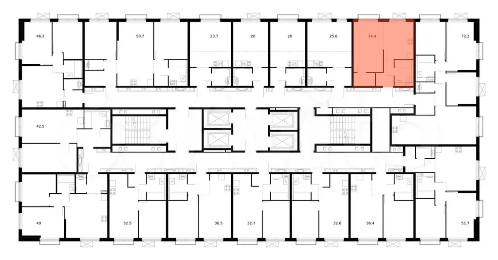 1-к. квартира, 34,4 м, 17/38 эт. - Фото 1