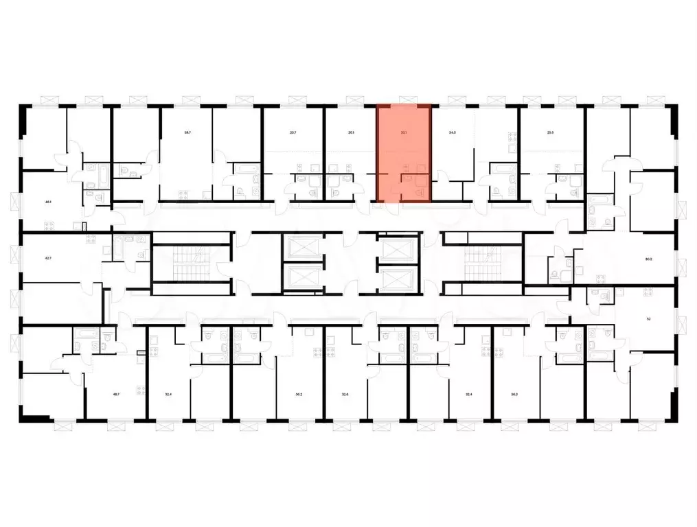 Квартира-студия, 20,1 м, 26/33 эт. - Фото 1