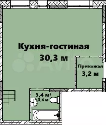 2-к. квартира, 52,2 м, 2/12 эт. - Фото 1