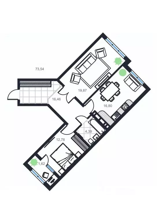 2-к кв. Дагестан, Каспийск просп. Акулиничева (73.54 м) - Фото 0