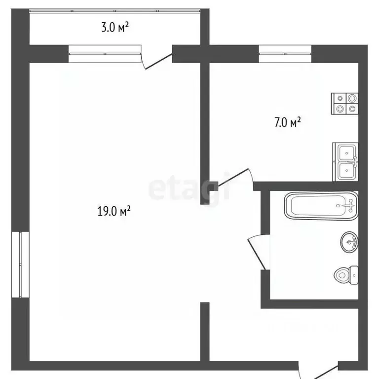 1-к кв. Ярославская область, Тутаев Пролетарская ул., 41 (31.6 м) - Фото 2