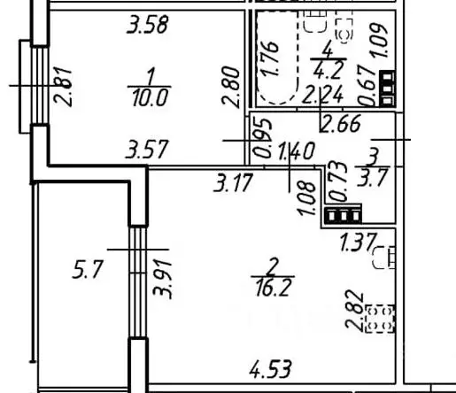 1-к кв. Санкт-Петербург пос. Стрельна, просп. Буденного, 26к2 (34.1 м) - Фото 2