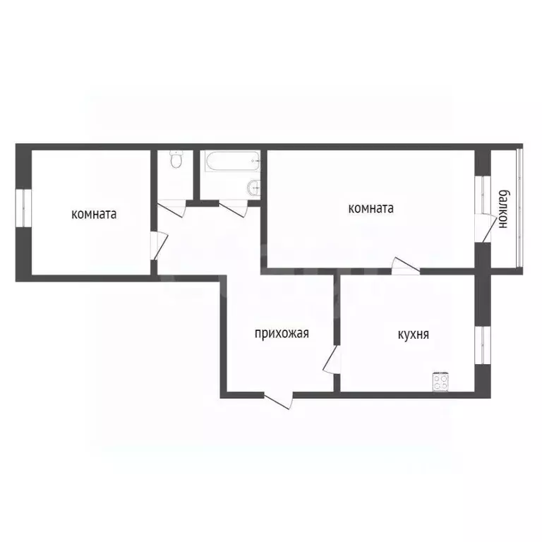 2-к кв. Курганская область, Курган Заозерный жилрайон, 5-й мкр, 36 ... - Фото 2