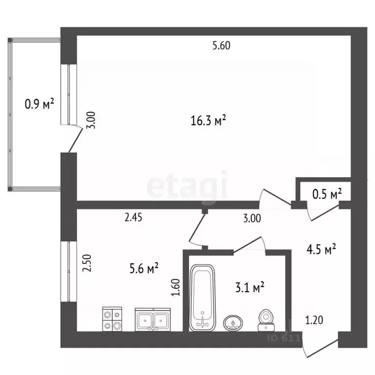 1-к кв. Мордовия, Саранск ул. Розы Люксембург, 30 (29.9 м) - Фото 1