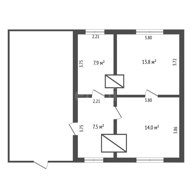 Дом в село Верхний Ингал, Новая улица (47 м) - Фото 1