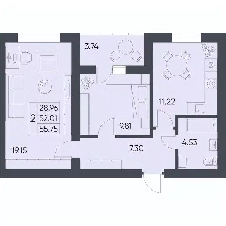 2-к кв. Саратовская область, Татищево рп  (55.75 м) - Фото 1