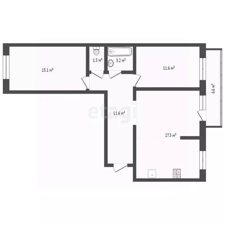 2-к кв. Тюменская область, Тюмень ул. Газовиков, 25к3 (72.6 м) - Фото 0