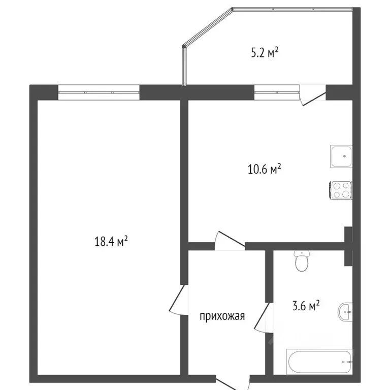 1-к кв. Ханты-Мансийский АО, Сургут тракт Тюменский, 6/1 (36.4 м) - Фото 1