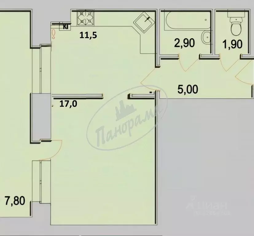 1-к кв. Калужская область, Калуга Резванская ул., 5 (42.1 м) - Фото 2