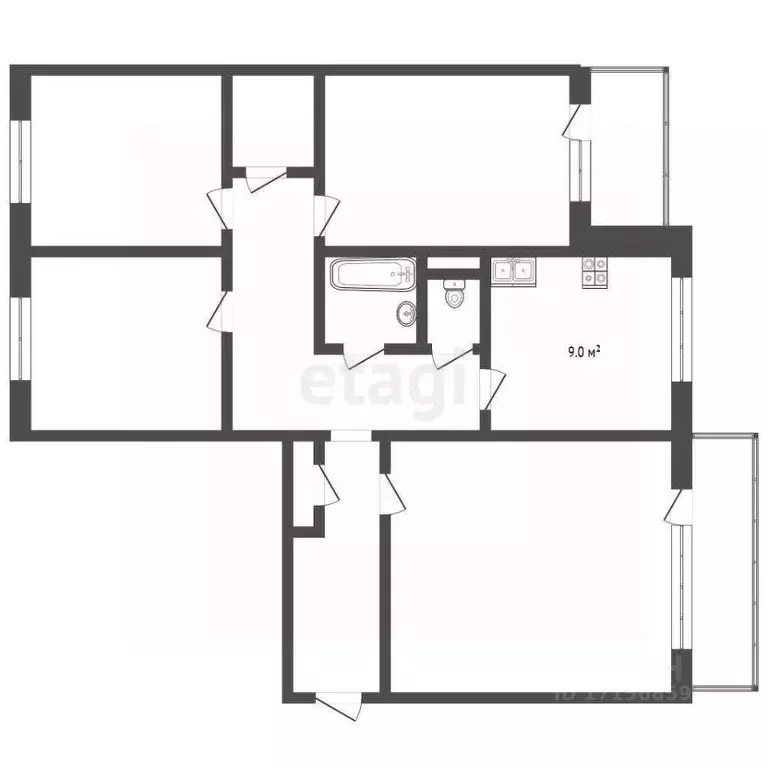 4-к кв. Хабаровский край, Хабаровск Северный мкр, ул. Стрельникова, 6 ... - Фото 2