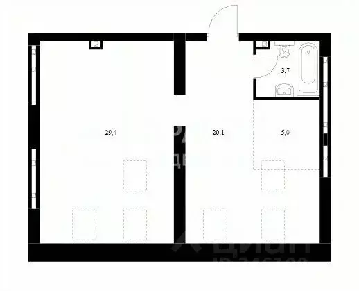2-к кв. Москва д. Марьино, ул. Жемчужная, 1к3 (54.7 м) - Фото 2