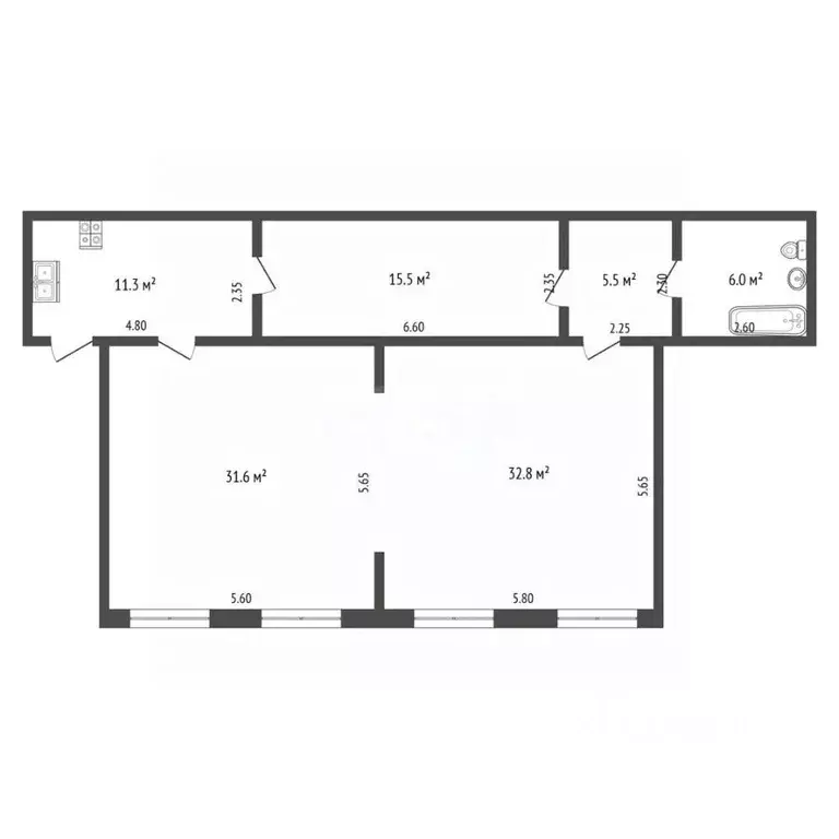 2-к кв. Мордовия, Саранск ул. Розы Люксембург, 24 (102.4 м) - Фото 2