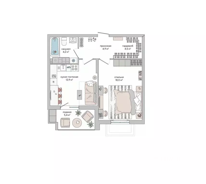 1-к кв. Крым, Судак ул. Инициативных, 80 (48.2 м) - Фото 0