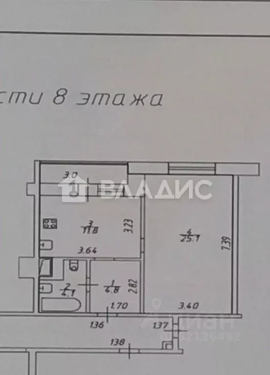1-к кв. Санкт-Петербург ул. Кораблестроителей, 30 (47.0 м) - Фото 2