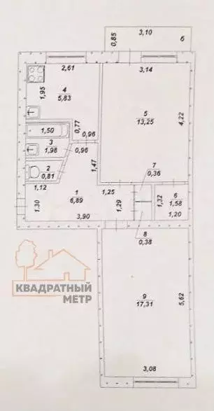 2-к. квартира, 48,3 м, 4/5 эт. - Фото 0