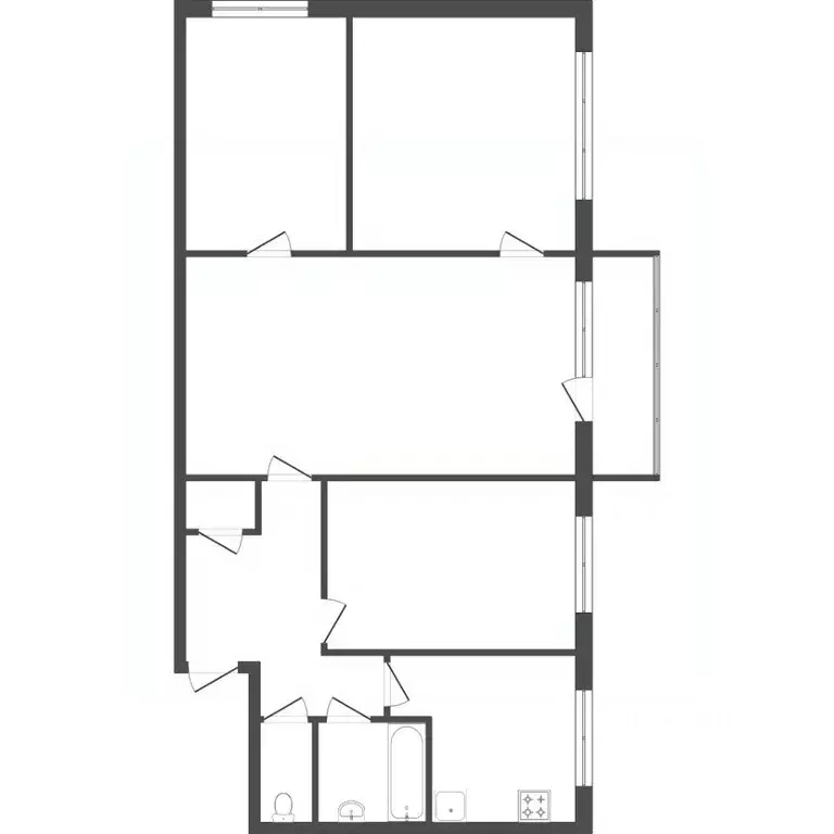 3-к кв. Омская область, Омск Ялтинская ул., 49 (89.0 м) - Фото 1