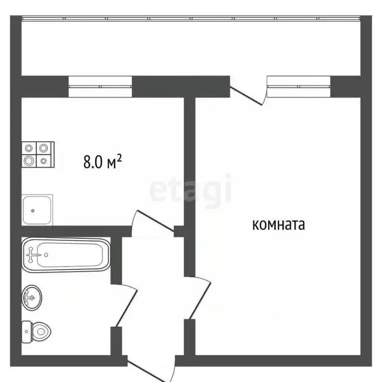 1-к кв. Ярославская область, Рыбинск Ошурковская ул., 7 (33.2 м) - Фото 2