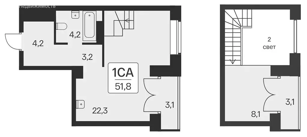 2-комнатная квартира: Новосибирск, ЖК Расцветай на Красном (45.6 м) - Фото 0