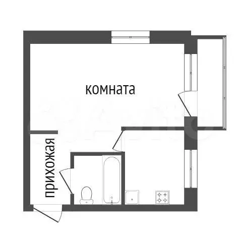 1-к. квартира, 36,7 м, 1/5 эт. - Фото 0