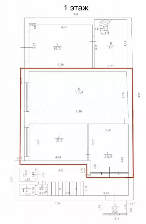 1 этаж Свободного назначения 65м2 - Фото 0